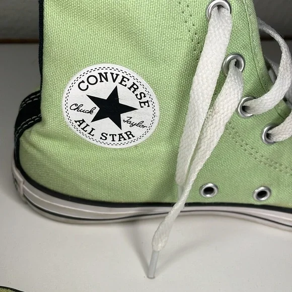 Unisex Kids Converse Chuck Taylor All Star High Top Sneakers Lime Green, Size 3 - Picture 4 of 6